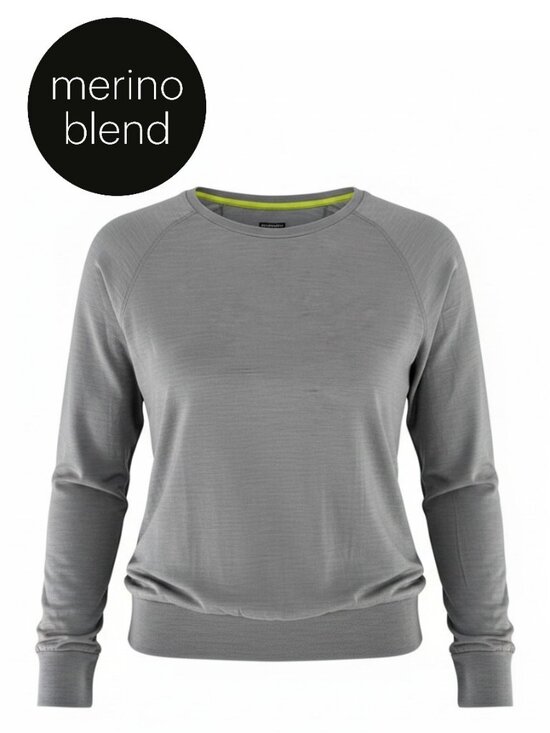 Icebreaker Tops - ICEBREAKER Gray Cool-Lite Merino Wool Long Sleeve Pullover Top s